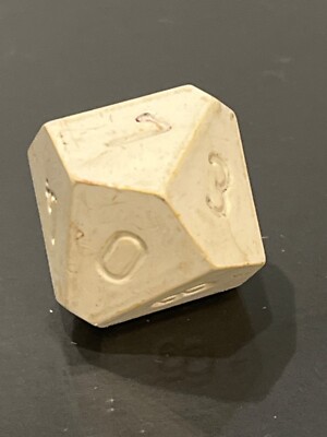 Early vintage Armory opaque white uninked rpg ad&d dice 123124@