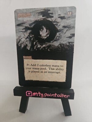 Sol Ring Hand Painted Alter Altered Art MTG Magic the Gathering