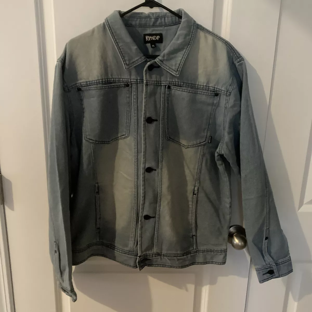 Rip N Dip Clothing Denim Jacket XL RARE Cat “eat Me” So Inappropriate!