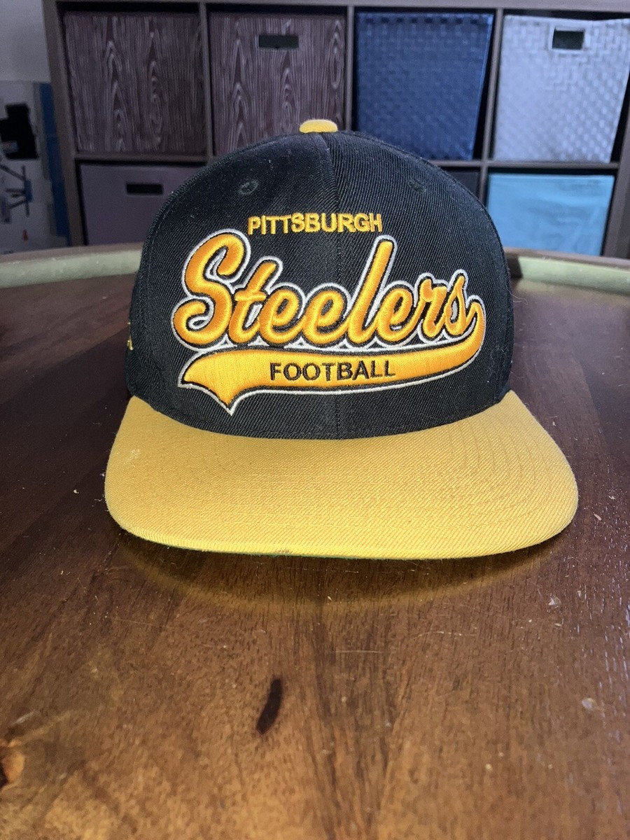 Pittsburgh Steelers Hat Snapback Cap Mens Black Mitchell Ness