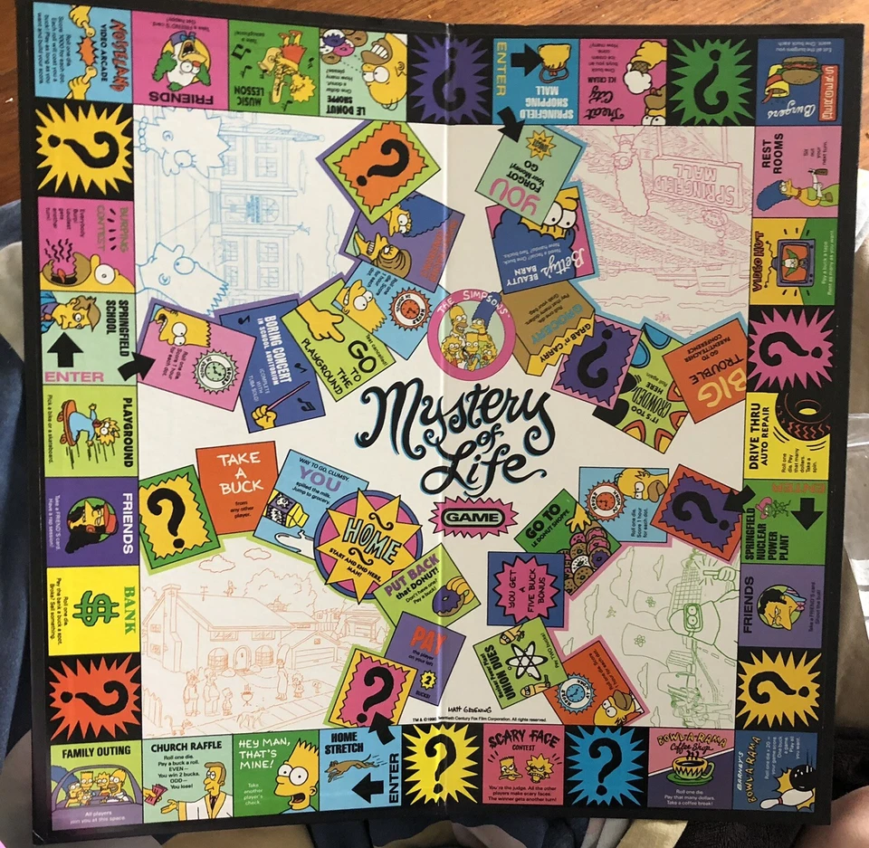 vintage Retro Original THE SIMPSONS MYSTERY OF LIFE BOARD GAME, 1990 - Image 3 of 4