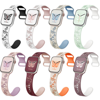 Schmetterling Silikon Armband für Apple Watch 11 10 9 8 7 SE 40/44/41/45/42/46mm