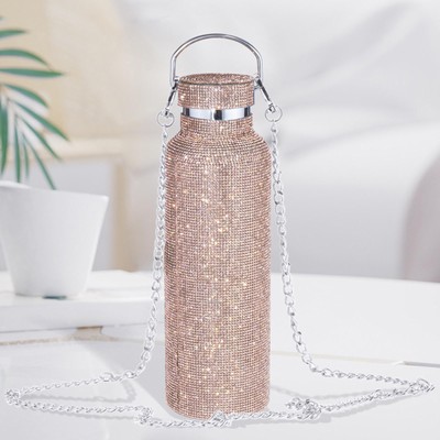 Creative Diamond Vakuumkolben 500ml/17oz Glitzer mit Kette Wasserflasche