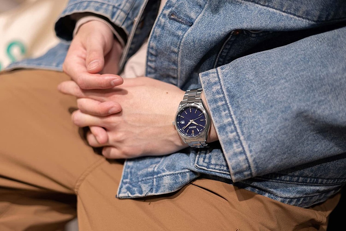 Seiko Selection SBTM321 Radio Solar Atomic Blue Dial Watch Men