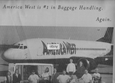 AMERICA WEST  BOEING 737-300 CREW #1  BAGGAGE HANDLING JD POWERS AWARD 1996 AD