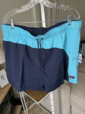 Speedo Swim Trunks Mens 2XL Board Shorts Peacoat Blue 4 Way Stretch NWT