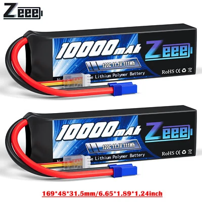 2x Zeee 3S batteria Lipo 11.1V 120C 10000mAh EC5 Soft per RC auto camion aereo camion