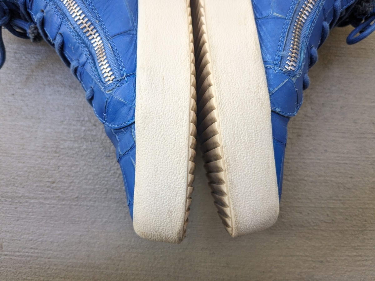 Giuseppe Zanotti, blue crocodile surface Giuseppe Zanotti Blue Crocodile-Effect Leather High-Top  main image 3