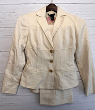ETCETERA Women  s 2 Pc Light Yellow Pant Suit Jacket  Pant Sz 2 Sunshine Set NWT