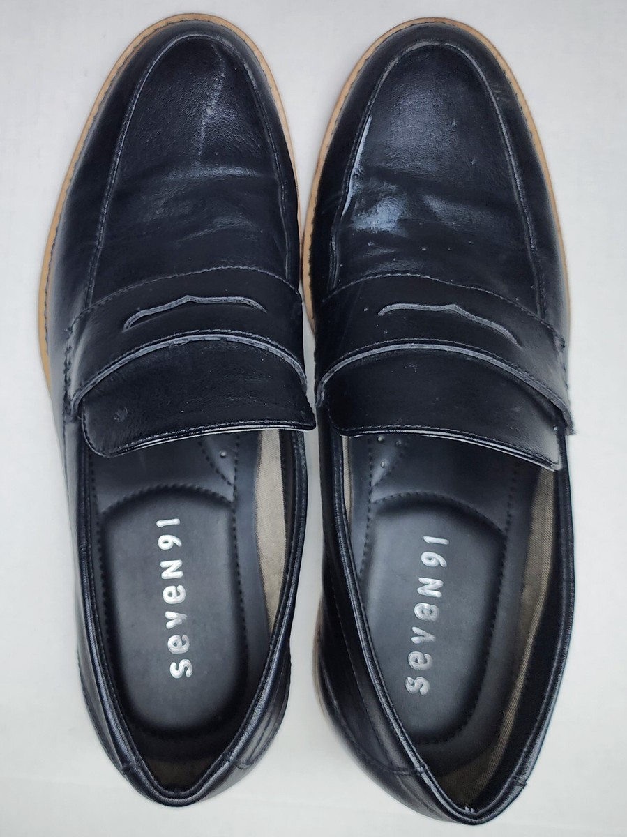 Seven91 Black Leather Penny Loafers Dress Shoes Men’s Size 9.5 Cromwell Handsewn Full Grain Leather Penny Loafer – Jay Butler main image 4