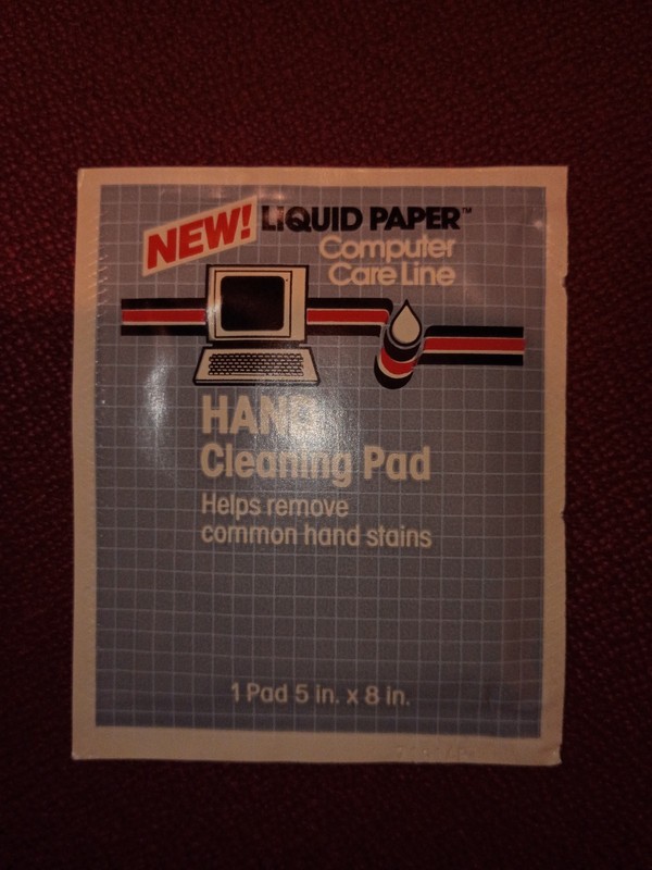 Liquid Paper 1987 Hand Cleaning Pad Vintage Computer Care Product Unopened