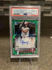 2025 BOWMAN CHROME DRAFT QUENTIN YOUNG RC 1ST GREEN LAVA AUTO /99 PSA 10 TWINS