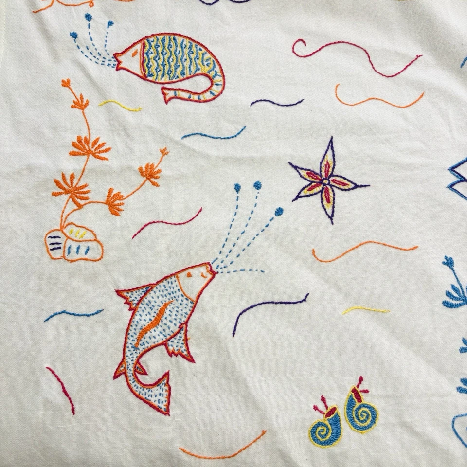 Ten Thousand Villages Bed Cover Tree Of Life Embroidered Boho Colorful 58” x 88” - Image 4 of 4