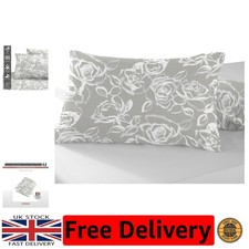 Luxury 400 Thread Count Floral Silver Pillowcases - 2 Pack King Size 48x74cm