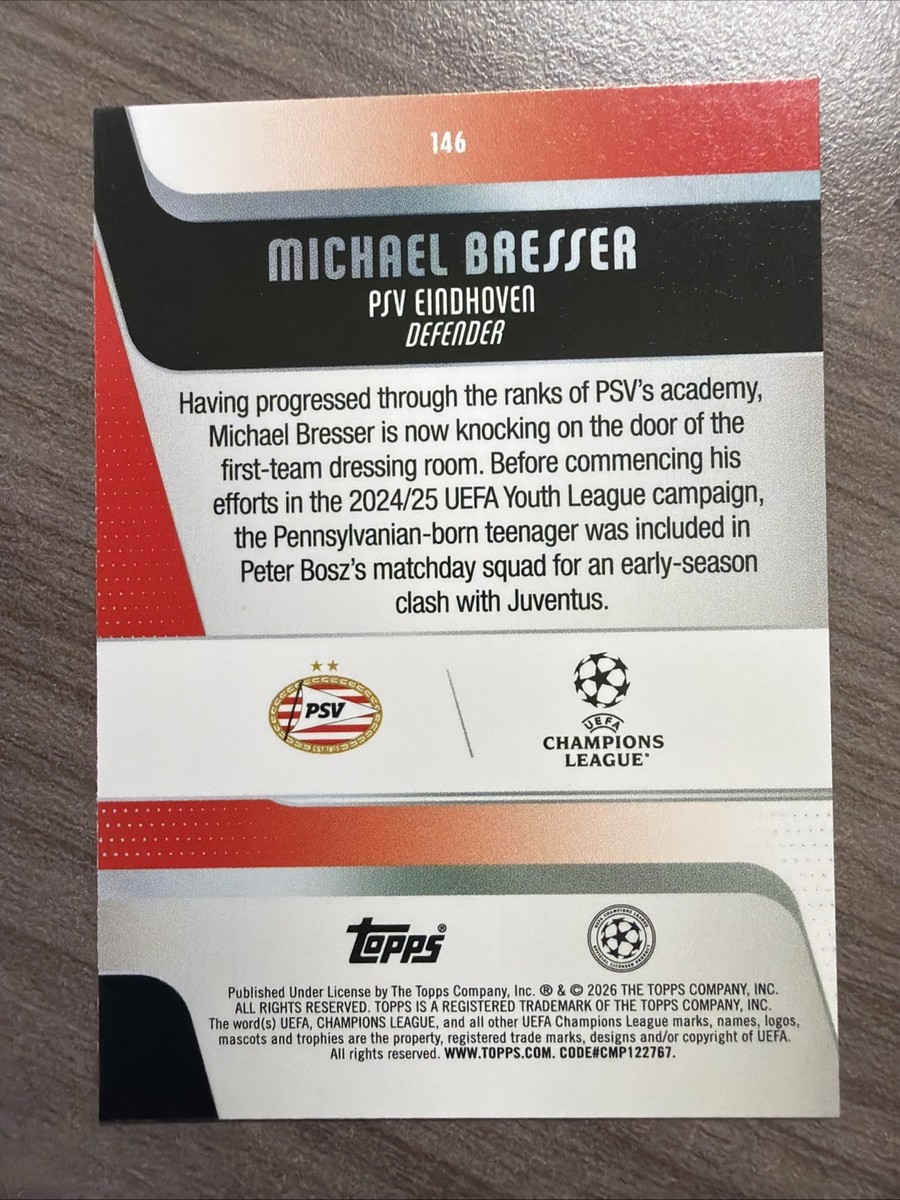 2026 Topps UCL Michael Bresser RC Rookie Foil PSV #146 | eBay