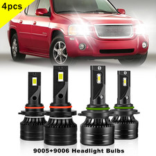 For GMC Envoy XL 2002-2006 4X 9005 9006 LED Headlight High Low Bulbs 6000K Combo