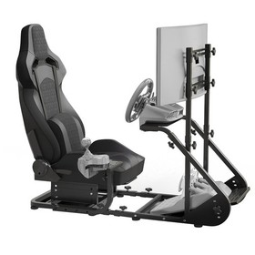 Sim Racing Cockpit w/ Seat&Lumbar Pillow for Fanatec PXN Thrustmaster Logitech