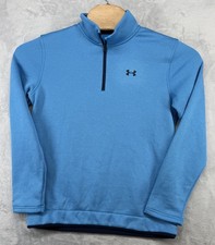Under Armour Sweater Fleece Training 1/4 Zip Blue Long Sleeve Boys Size YXL