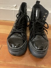 sneaker style black boots, women’s US 7