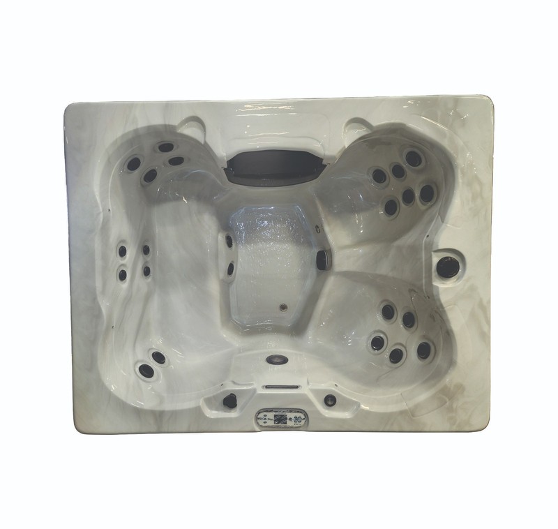 5 Person Outdoor Whirlpool Spa Hot Tub with 23 Jets Waterfall and LED Perimeter