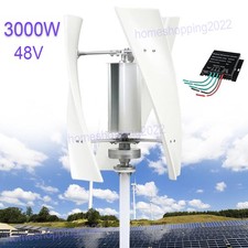 3000W Wind Turbine Generator 3-Blade 48V Power Windmill & Hybird MPPT Controller
