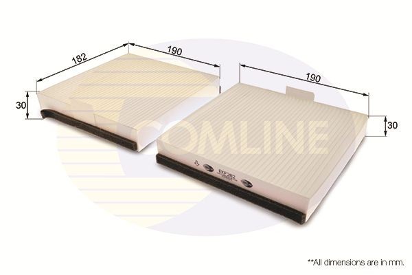 Cabin Pollen Air Filter 182 mm Length For Renault Avantime Espace COMLINE EKF282