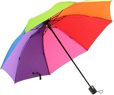 8 Rib Rainbow Umbrella Portable LGBT Pride Umbrella Collapsible, Compact and Dur