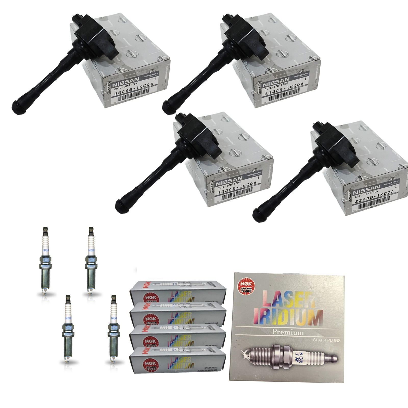 4X Ignition Coil  4X NGK Iridium Spark Plug for 11-17 Nissan Juke l4 1.6L UF659