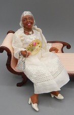 OOAK Delores Coles Woman Dressed For Brunch Doll Dollhouse Miniature 1:12