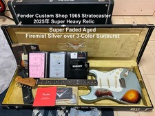 Fender Custom Shop 1965 Stratocaster Super Heavy Relic Firemist Silver, Used