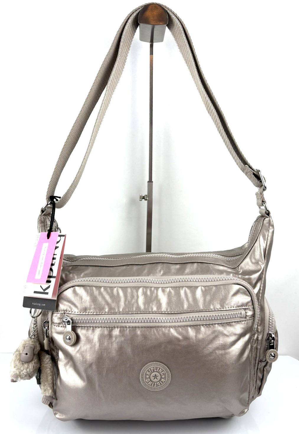 Borsa Kipling 'Gabbie' grande a tracolla/tracolla - Metallic Glow - nuova con etichette