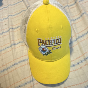 Pacifico Clara Yellow & White Mesh Back Trucker Hat Cap Breweriana