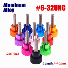 6-32UNC Aluminum Alloy Knurled Thumb Screws Stainless Steel Hand Grip 12x6 Head