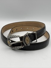 Brighton Museum Collection Brown Croc Embossed Belt L Vintage 37819 31  -35  