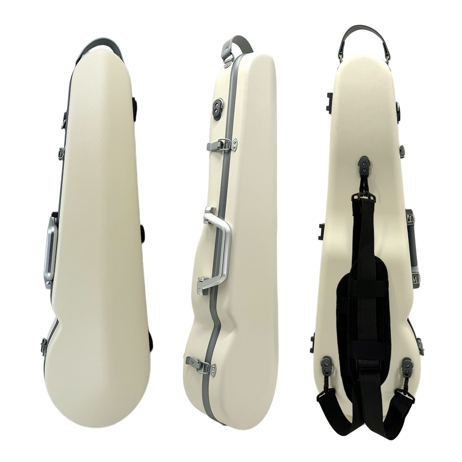 Violin Case 4/4 Full Size, Carbon Fiber Hard Case White Shaped Hardshell