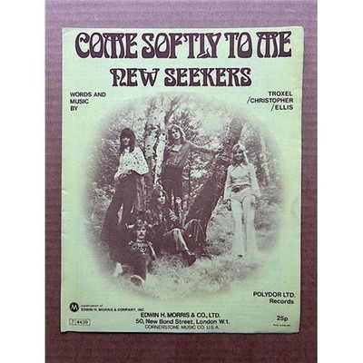 NEW SEEKERS COME SOFTLY TO ME SHEET MUSIC original 1972 fold out sheet with musi