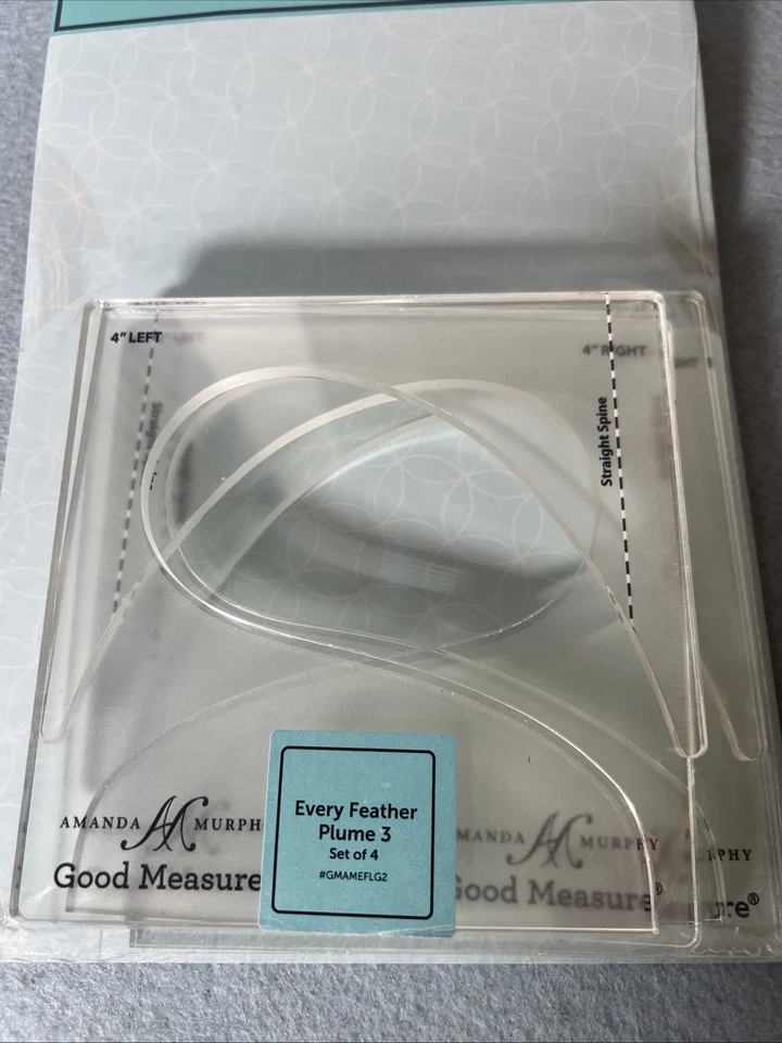 Good Measure “Every Feather Plume” Quilting Template Tool Amanda Murphy 4pc NEW - Image 3 of 4