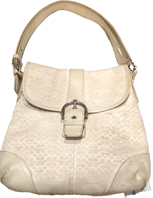 バッグ COACH Signature accessory handbag White Coach Signature Bag L2G1955 Small Logo Leather Strap | eBay