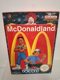 McDonaldLand Nintendo Nes gioco in scatola completo di custodia poli e manuale testato 
