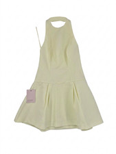 Odd Muse Dropped Hem Mini Dress Lime Cream - S