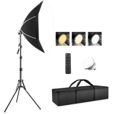 Octagonal Softbox Led Bulb Photography Light, 3-Color Light Mode 3000K-6000K ,