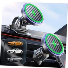 15W MagSafe Car Mount Charger, Magnetic Wireless Car Charger, Carbon Fiber