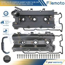 Valve Covers w/ Gasket & Bolt & Cap for Infiniti FX35 G35 M35 Nissan 350Z VQ35DE