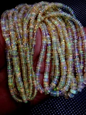 Ethiopian Opal Smooth 7 Strand Beads Polished High Luster Opal Gemstone Beads.