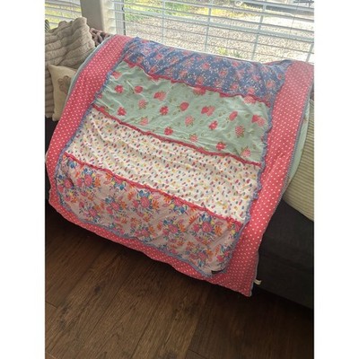 Matilda Jane Going Together strawberry Patchwork Throw Blanket Pink Floral OS