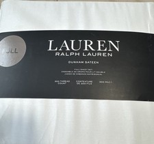 Ralph Lauren Full Size Sheet Set 4 Piece Bed Sheets Bedroom White Dunham Sateen