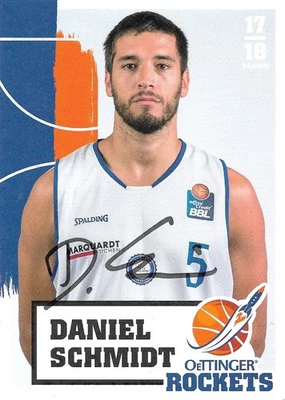 Daniel Schmidt. Oettinger Rockets. 2017/18. Original signierte Autogrammkarte. - Bild 1 von 2