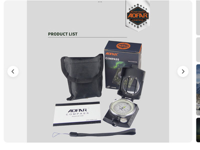 AOFAR Military Compass AF-4580 Survival Hunt Hiking Waterproof Outoor camping