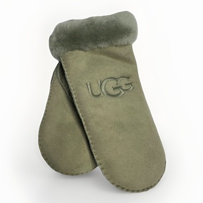 UGG Sheepskin Mittens  Small/Medium Shearling Green Gloves Hand Sewn Woman s