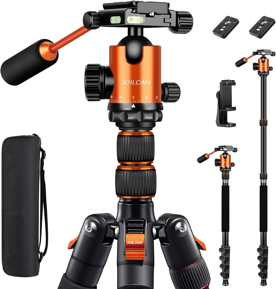 Versatile 83" Adjustable Tripod – Supports 35lbs, Perfect for Travel & Hiking - Image 3 of 4